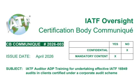 IATF Introduces Mandatory Auditor Training for Corporate Scheme Audits
