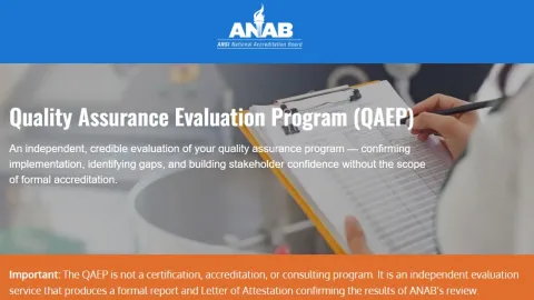 ANAB Launches QAEP to Evaluate Credibility and Effectiveness of Quality Assurance Schemes