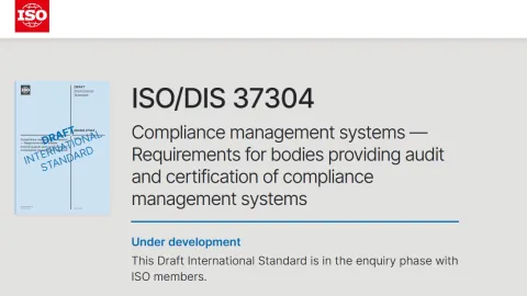 ISO 37304 Compliance Management Certification Standard Advances to Final Draft Stage