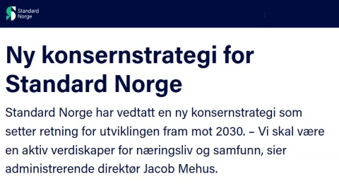 Standard Norway Adopts New Corporate Strategy Through 2030