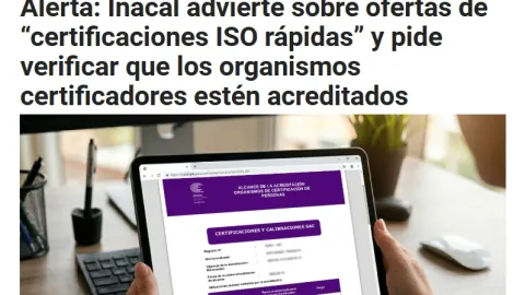 Inacal Raises Alert Over ‘Rapid ISO Certification’ Claims