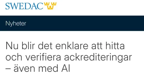 Swedac Launches New Accreditation Search With AI Assistant Access