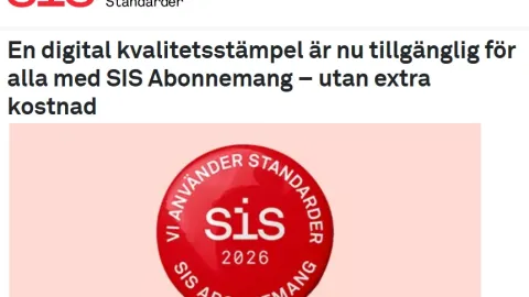 SIS Launches Digital Quality Seal for Standards Subscribers