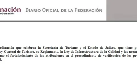 State of Jalisco Authorized to Carry Out Tourism Standards Inspections
