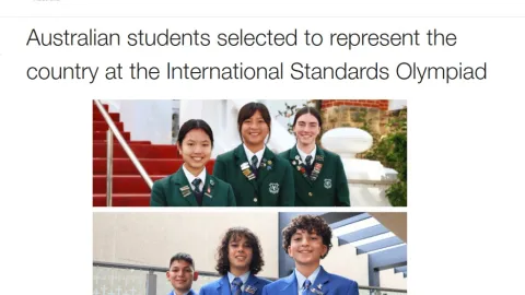 Australia Selects First Teams for International Standards Olympiad