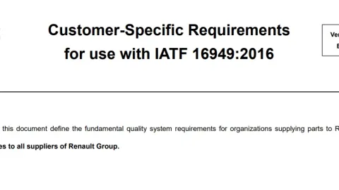 Renault Group Updates Customer Requirements for IATF 16949 Suppliers