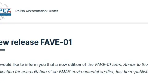 PCA Publishes New Environmental Verifier Form for EMAS Accreditation