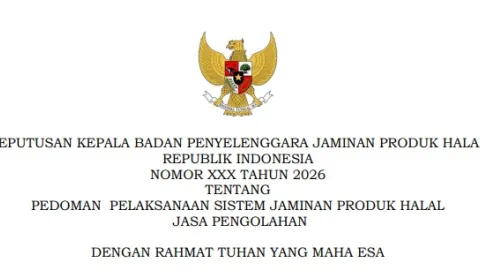 Indonesia Proposes Halal Assurance Guidelines for Processing Services