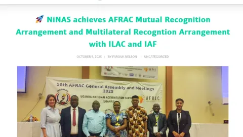 NiNAS Recognized for Key Accreditation Standards by Continental and International Bodies