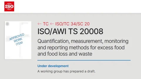 Experts Sought for ISO TS 20008 Food Waste Measurement and Reporting Project