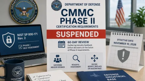 Department of War Suspends CMMC Phase II Certification Requirements