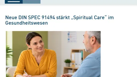 DIN SPEC 91494 Brings Spiritual Care Into Healthcare Management