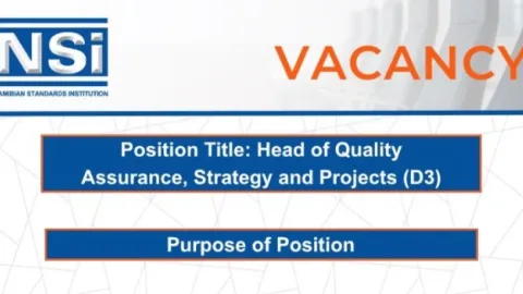 Head of Quality Assurance Role Opens at Namibia's Standards Body