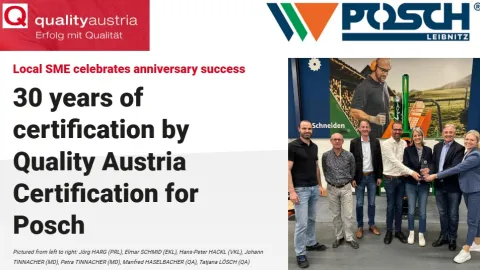 POSCH Celebrates Three Decades of Certification with Quality Austria