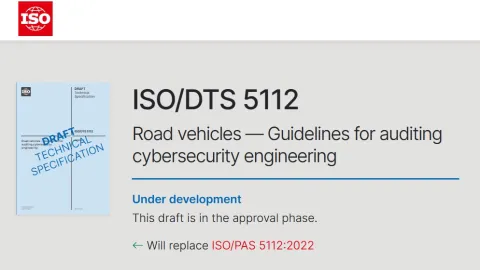 ISO/DTS 5112 Road Vehicle Cybersecurity Audit Guidance Reaches Final Approval Stage
