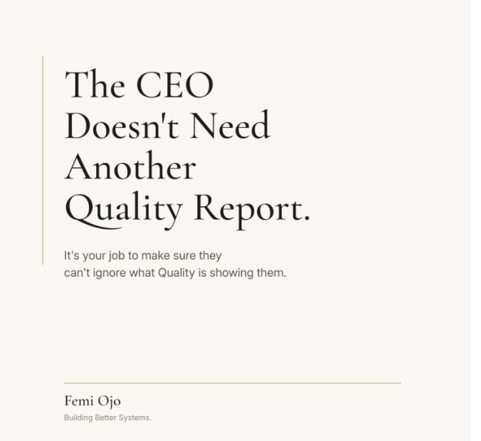 What CEOs Need Instead of Another Quality Report